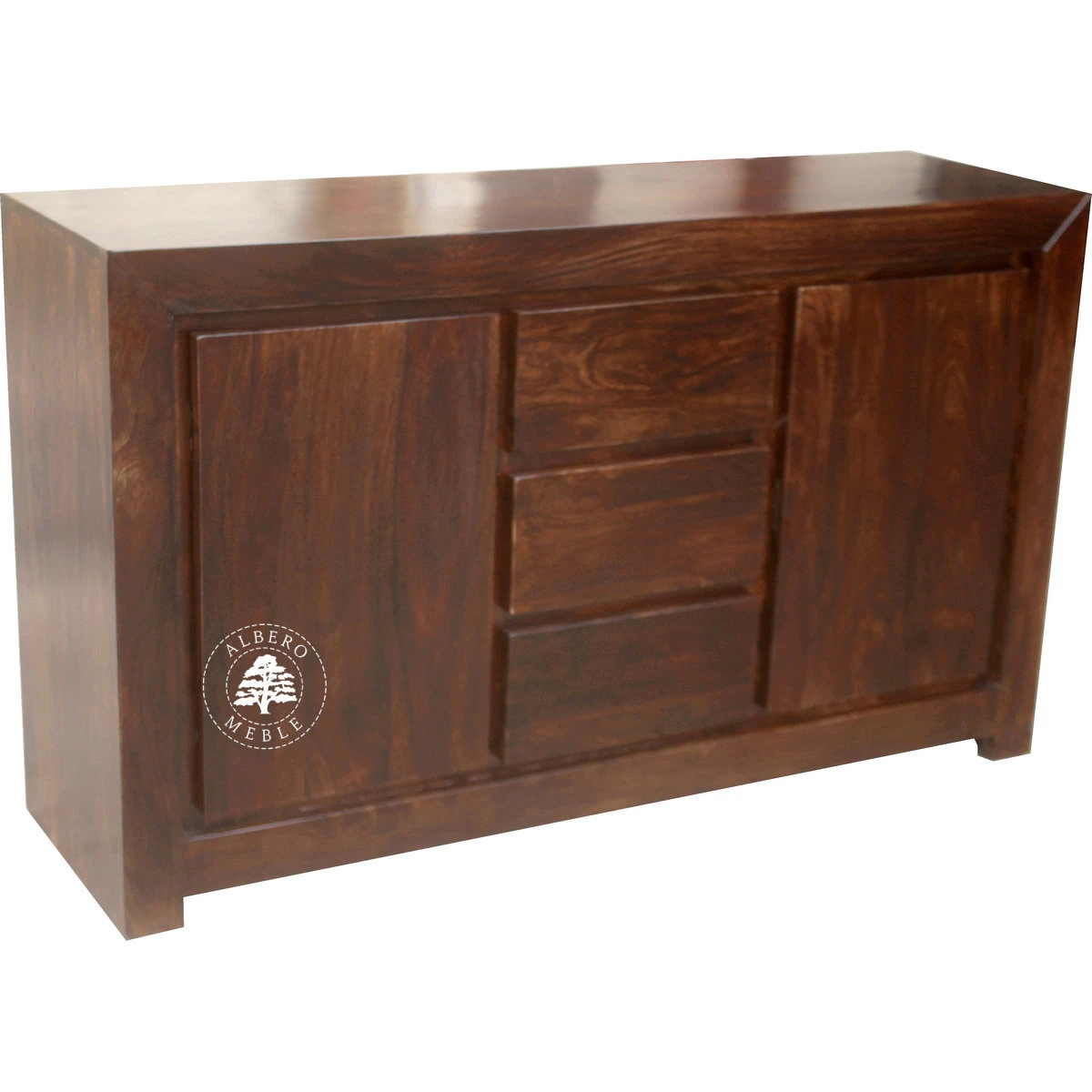 Komoda Goa z litego drewna z wysokimi drzwiami