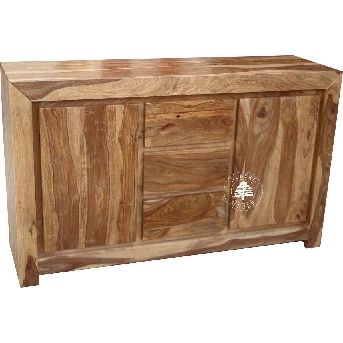 Komoda Goa z litego drewna z wysokimi drzwiami