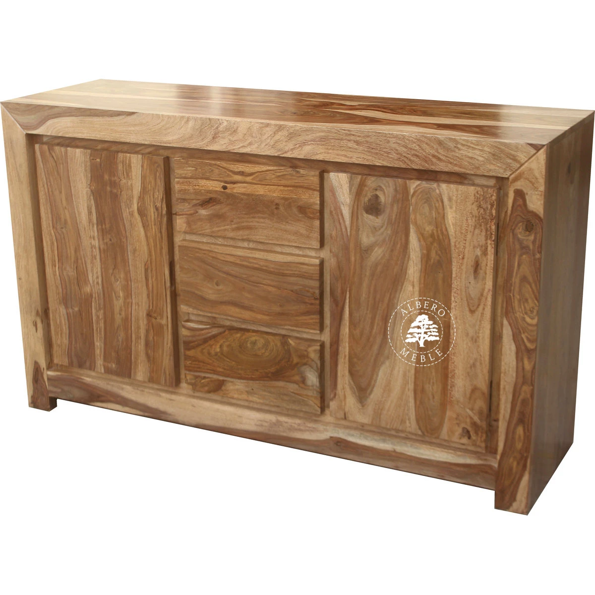 Komoda Goa z litego drewna z wysokimi drzwiami