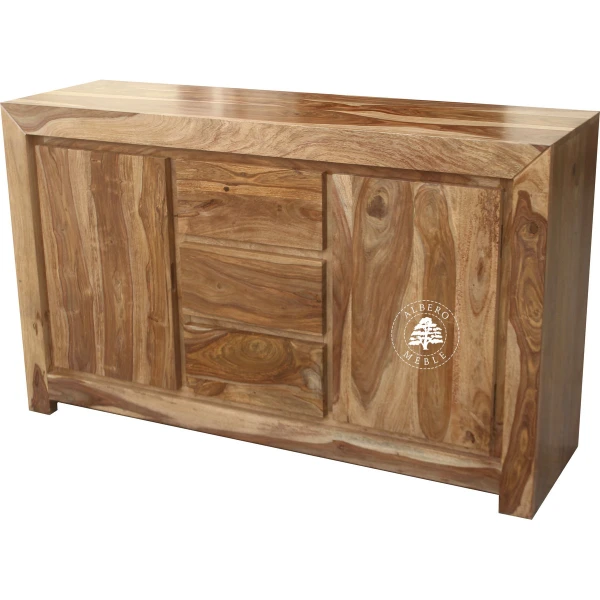 Komoda Goa z litego drewna z wysokimi drzwiami