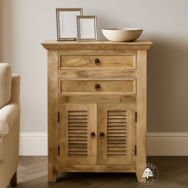 Wysoka komoda OSLO z drewna mango w stylu skandynawskim