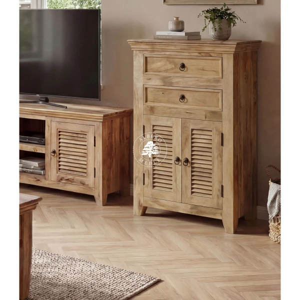 Wysoka komoda OSLO z drewna mango w stylu skandynawskim