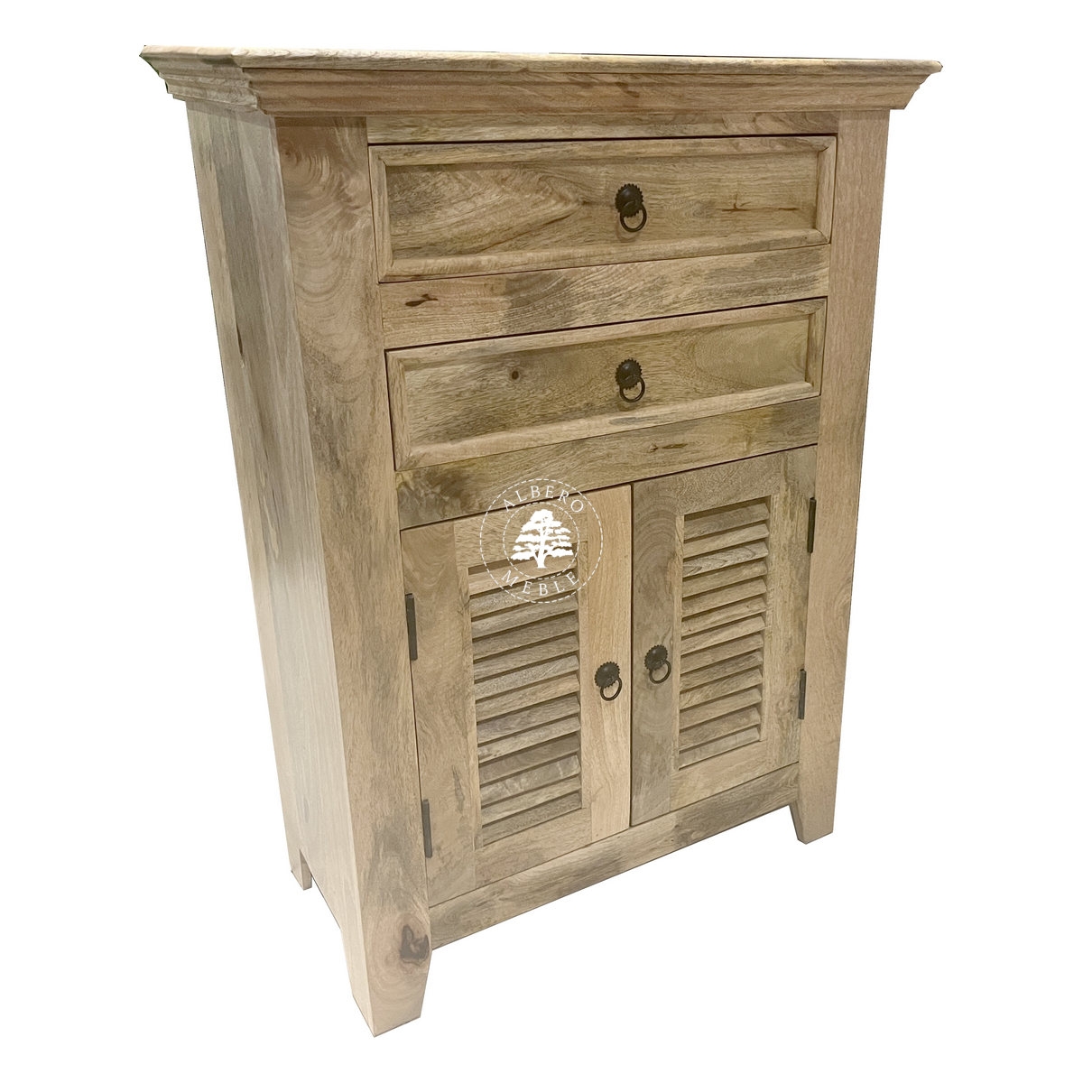 Wysoka komoda OSLO z drewna mango w stylu skandynawskim