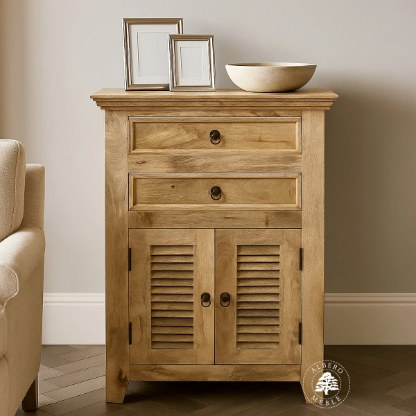 Wysoka komoda OSLO z drewna mango w stylu skandynawskim