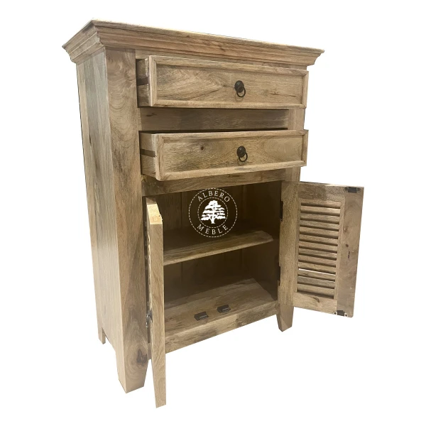 Wysoka komoda OSLO z drewna mango w stylu skandynawskim