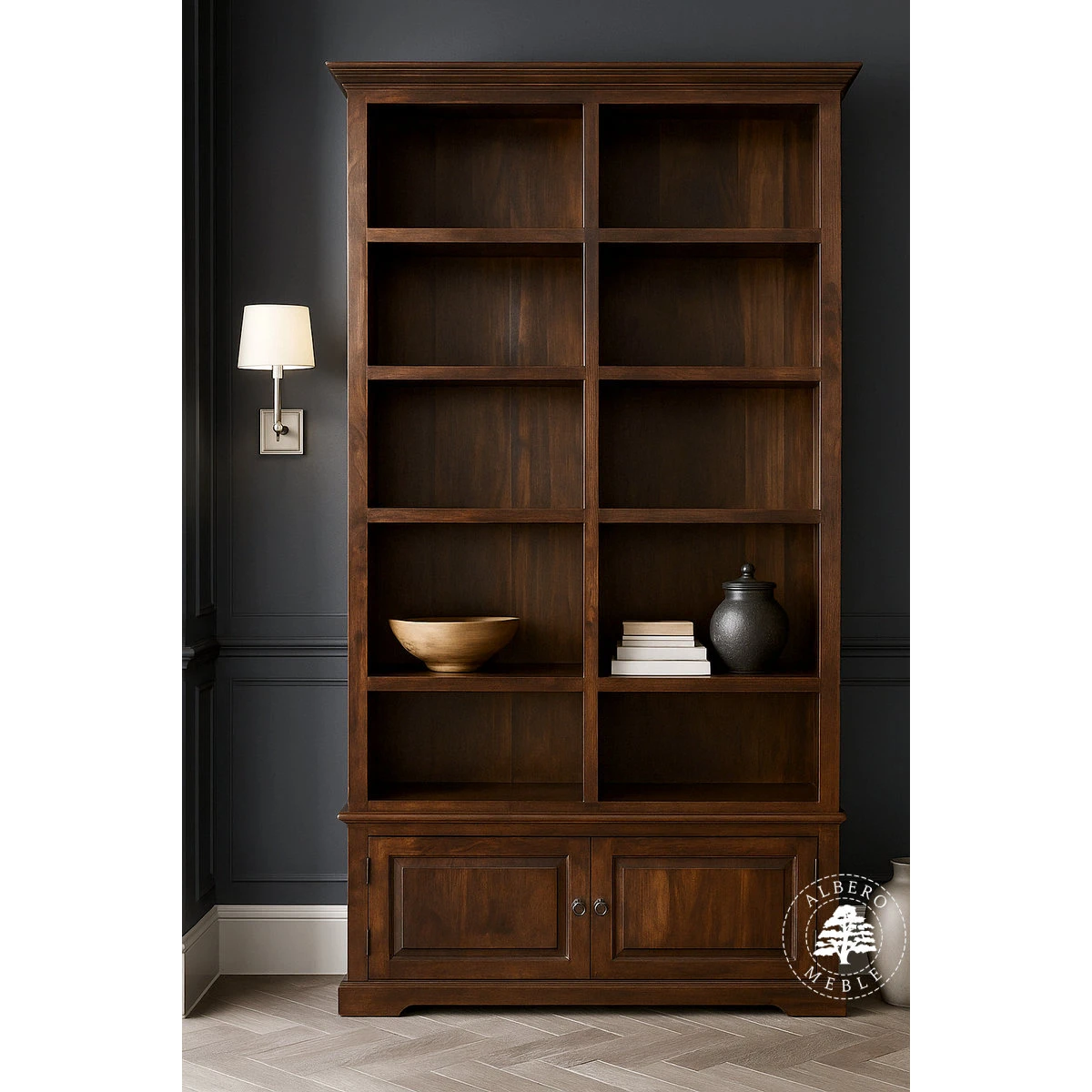 Wysoki Klasyczny Regał Gabinetowy