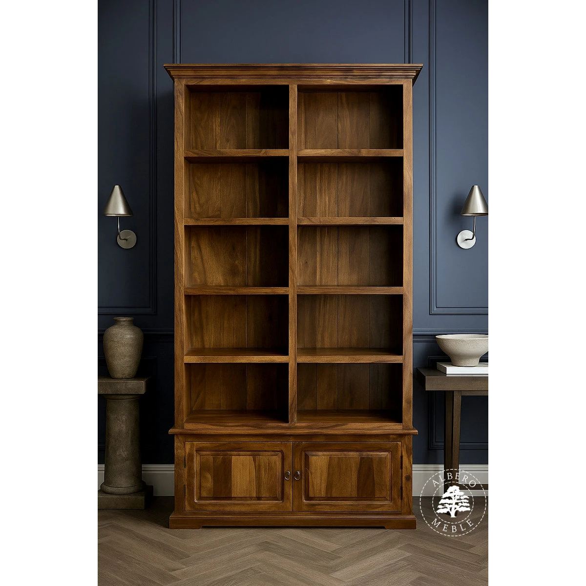 Wysoki Klasyczny Regał Gabinetowy