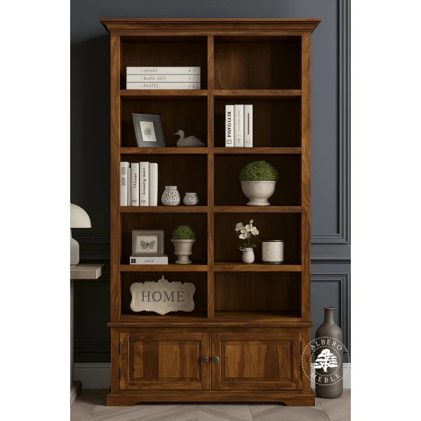 Wysoki Klasyczny Regał Gabinetowy