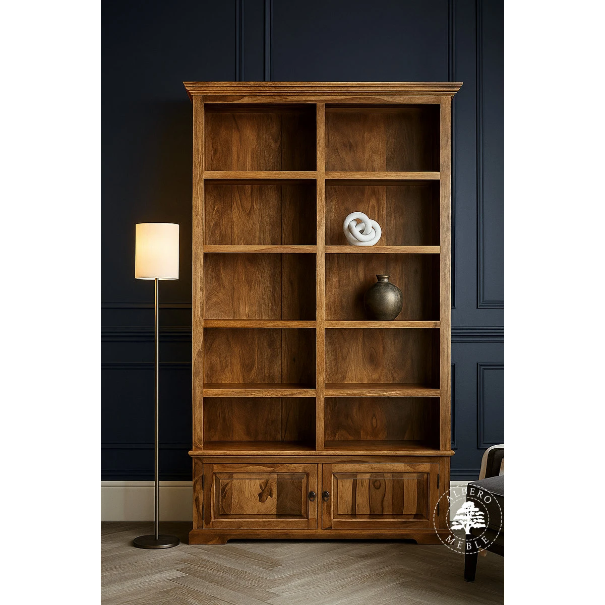 Wysoki Klasyczny Regał Gabinetowy