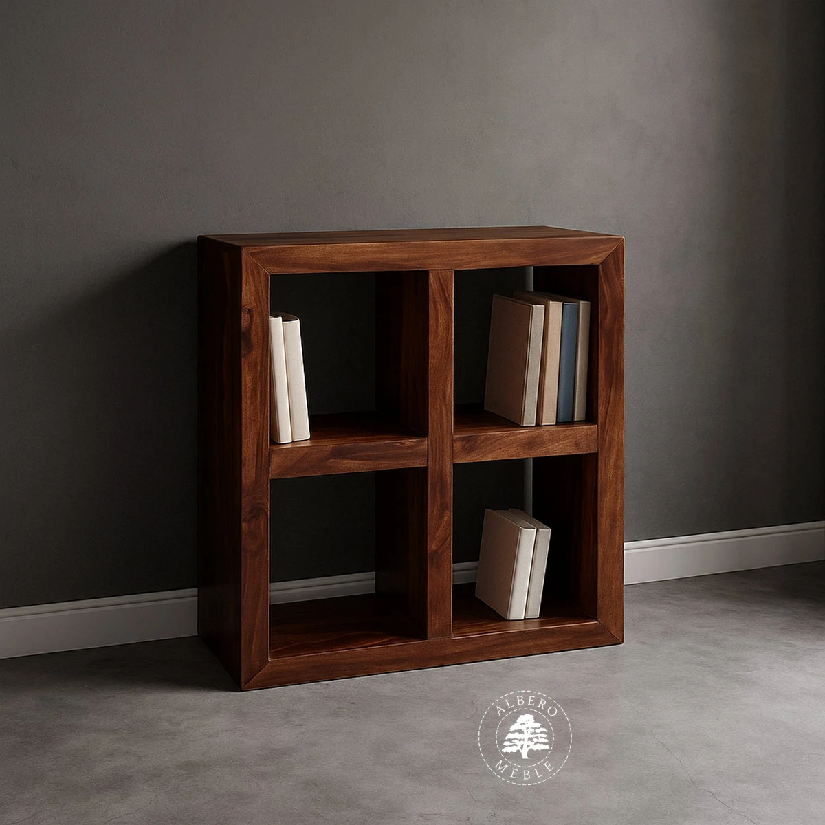 Niski regał kwadratowy czwórka