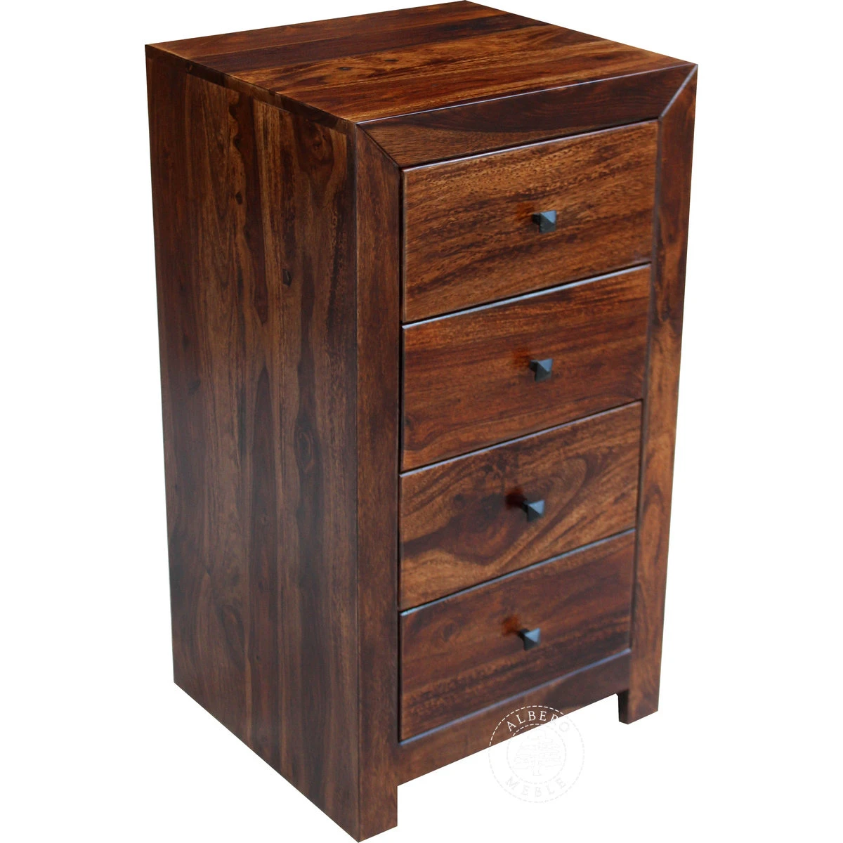 Wąska komoda drewniana z szufladami CUBE