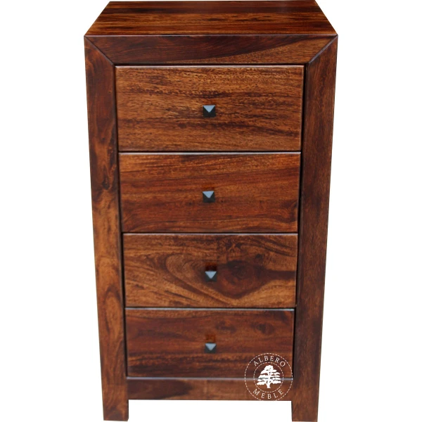 Wąska komoda drewniana z szufladami CUBE