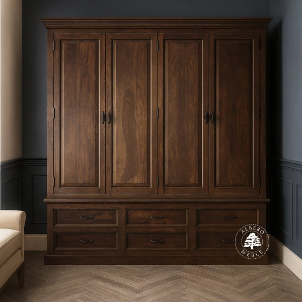 Klasyczna Duża Drewniana Szafa na Zamówienie