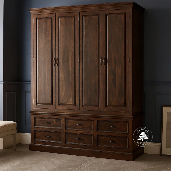 Klasyczna Duża Drewniana Szafa na Zamówienie