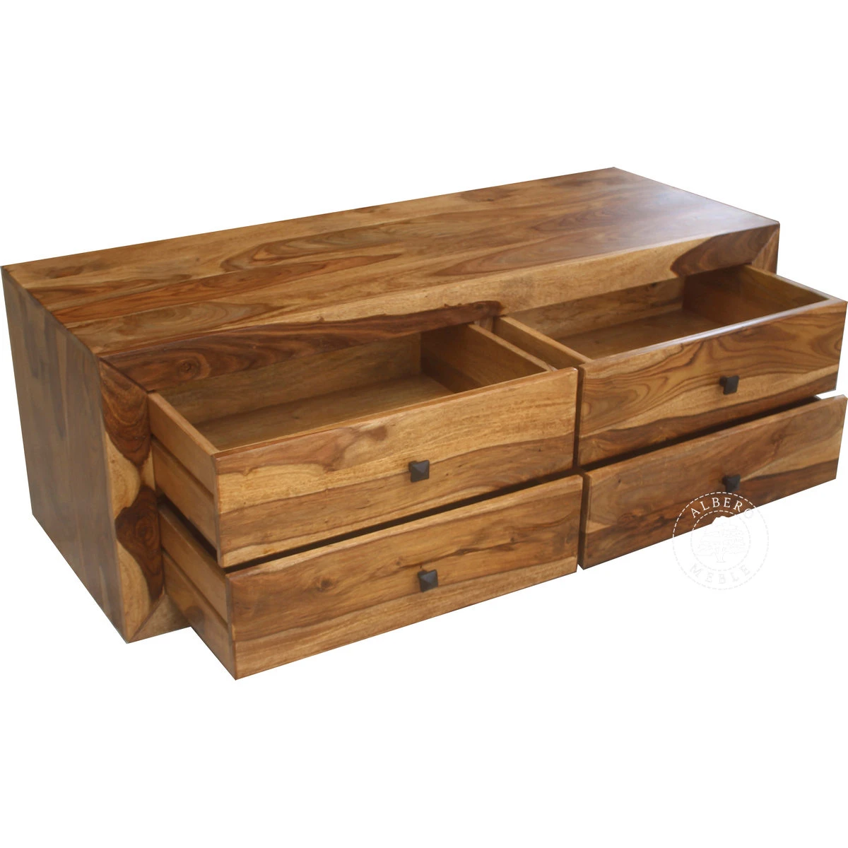 Niska komoda drewniana z szufladami