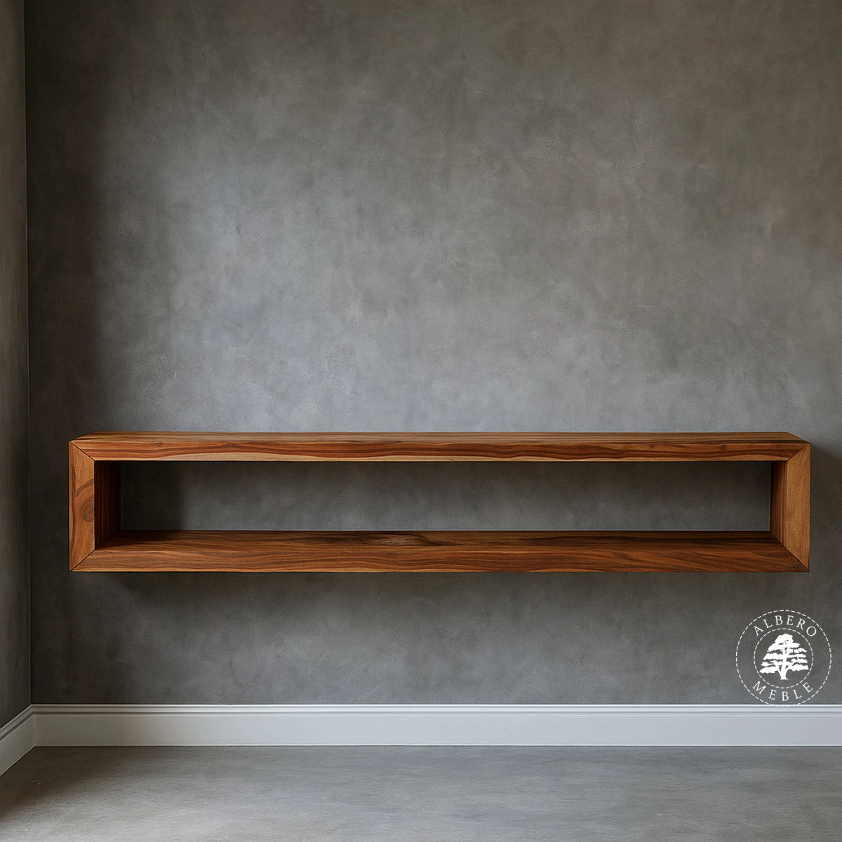 Półka drewniana z litego drewna palisandru