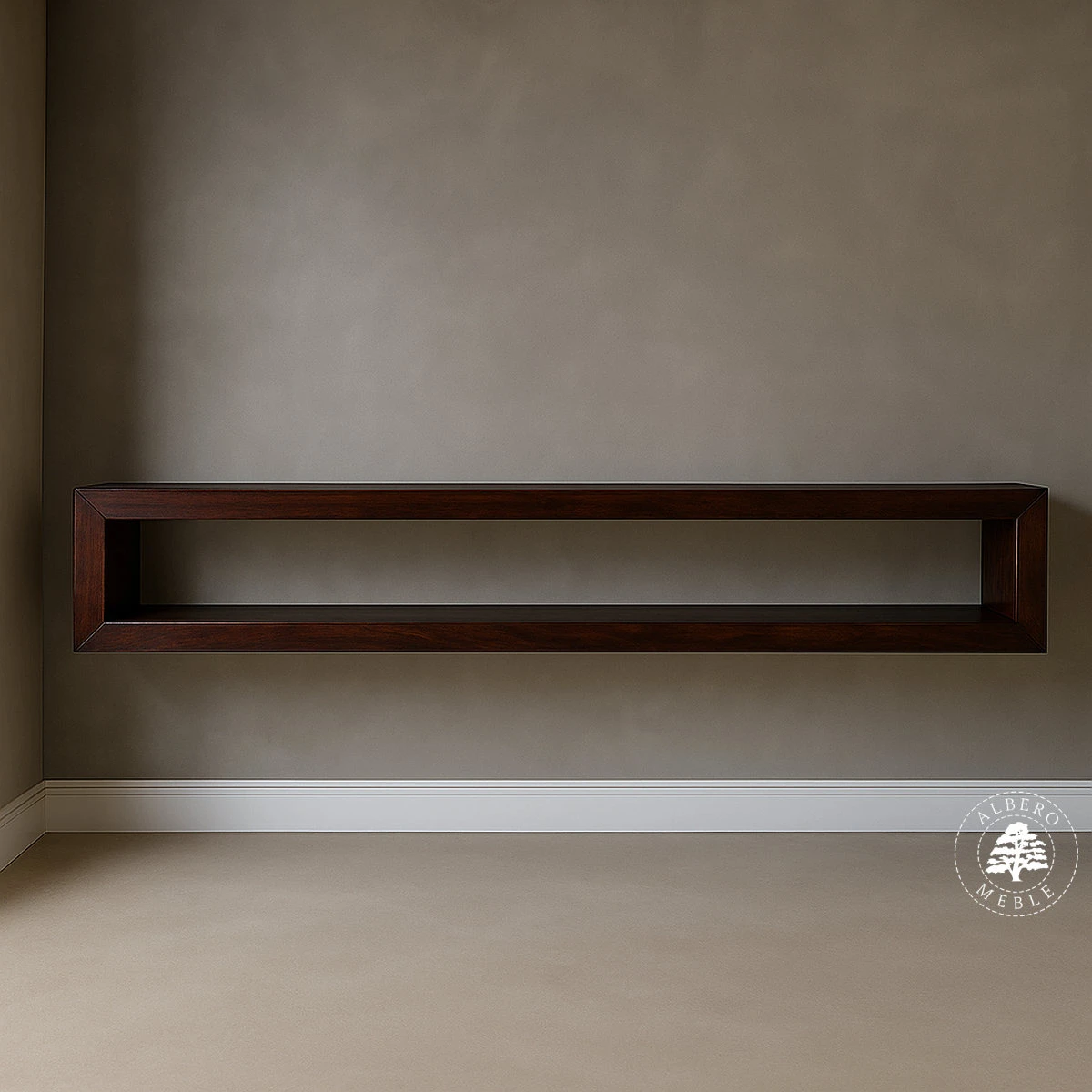 Półka drewniana z litego drewna palisandru