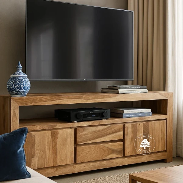 Szafka RTV z litego drewna na wymiar