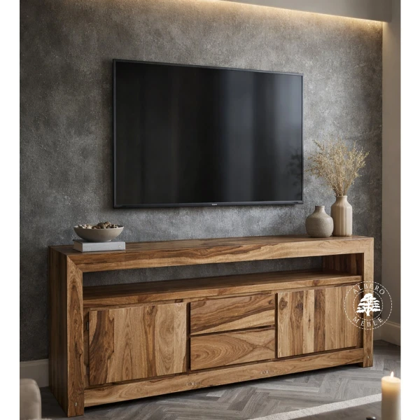 Szafka RTV z litego drewna na wymiar