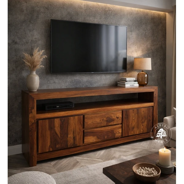 Szafka RTV z litego drewna na wymiar