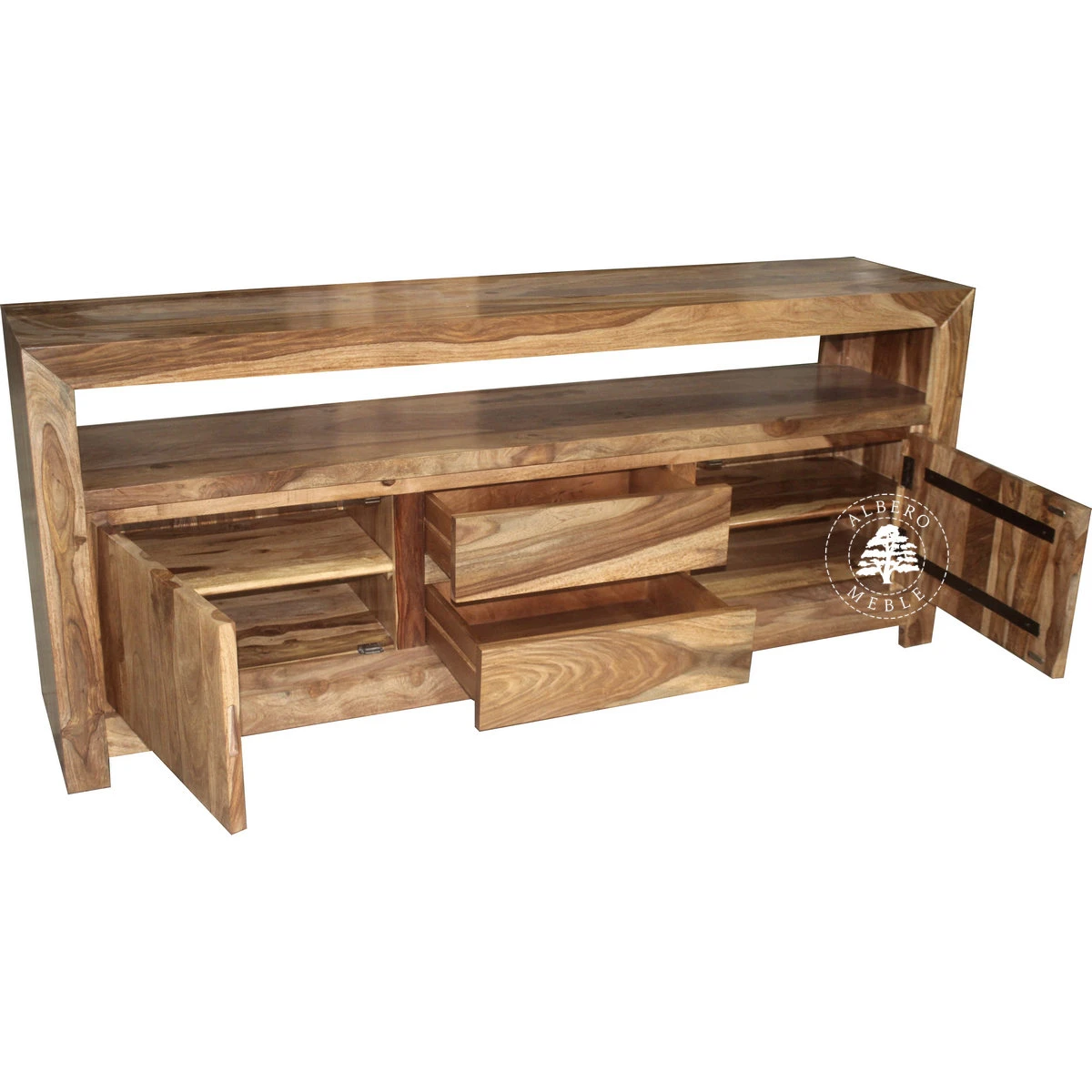 Szafka RTV z litego drewna na wymiar