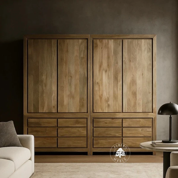 Duża Szafa z Litego Drewna Mango na Wymiar