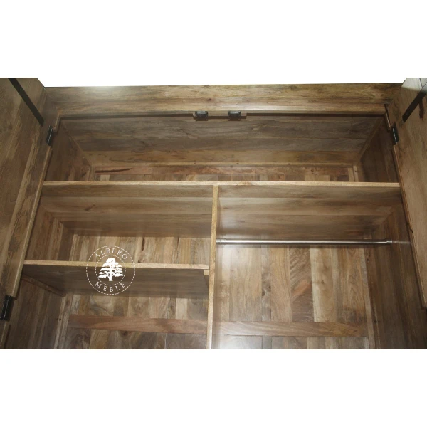 Duża Szafa z Litego Drewna Mango na Wymiar