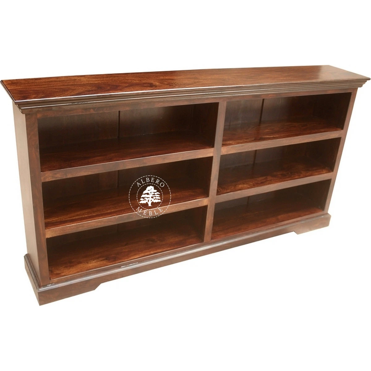 Niska biblioteczka drewniana