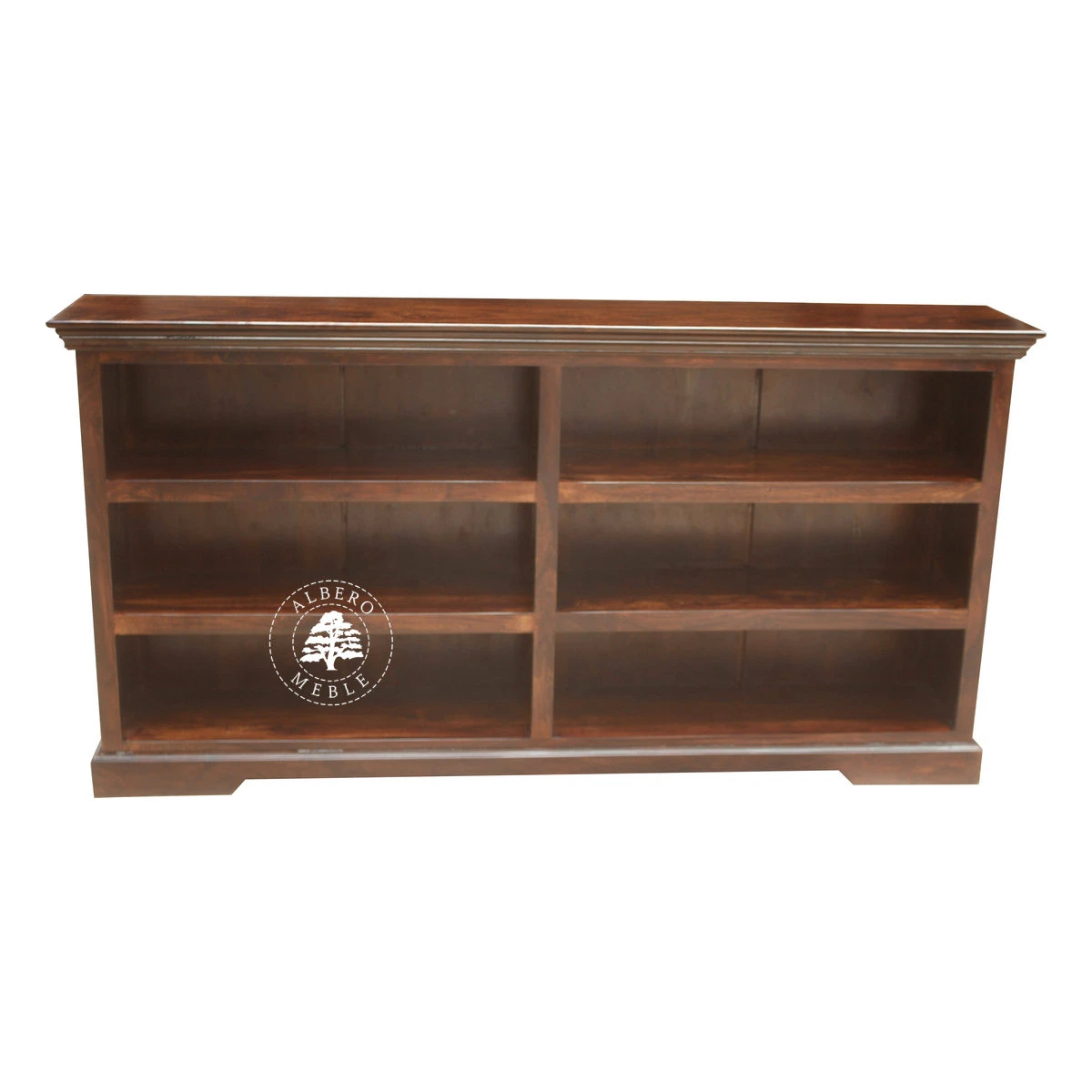 Niska biblioteczka drewniana