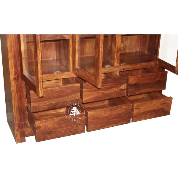 Nowoczesna Drewniana Witryna z Szufladami