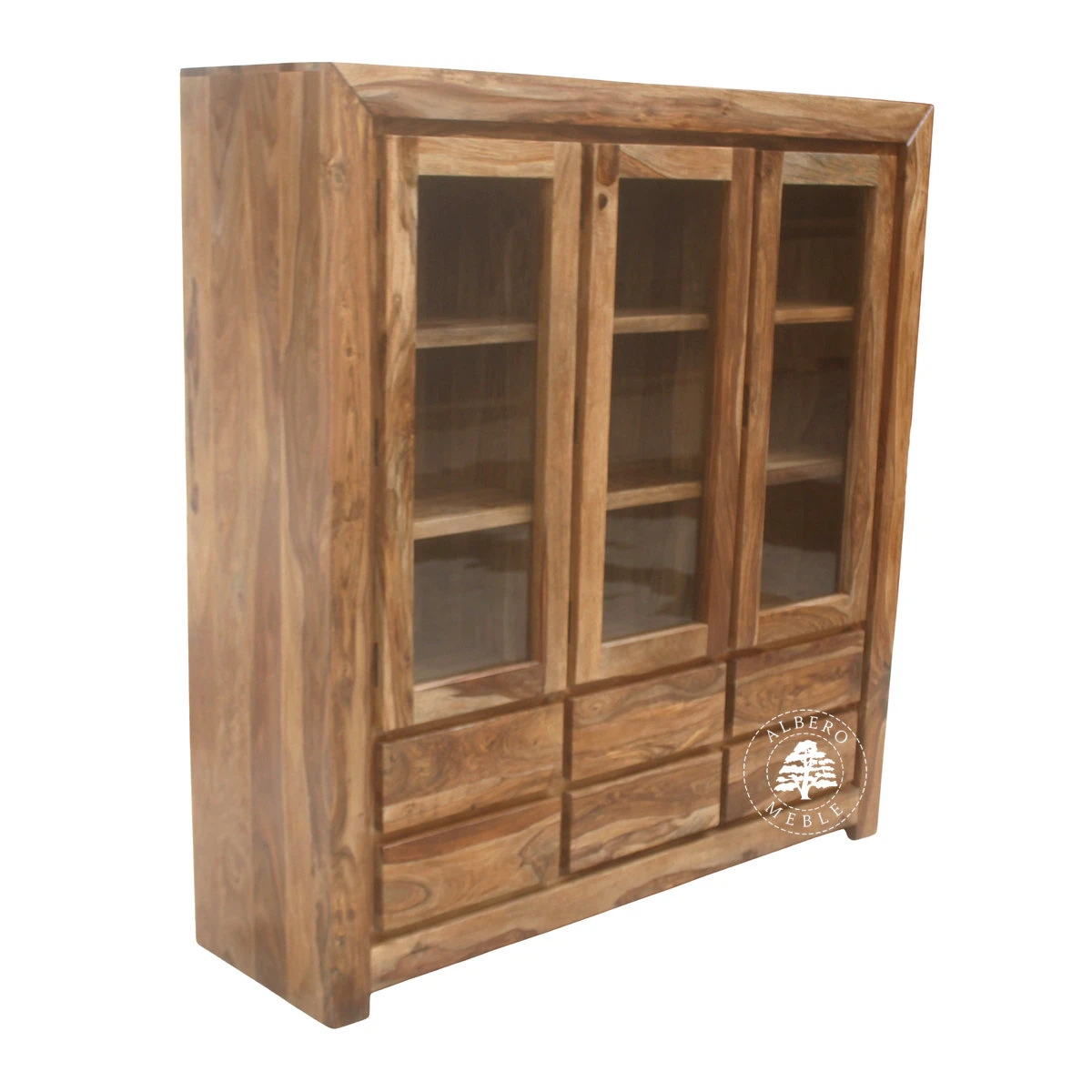 Nowoczesna Drewniana Witryna z Szufladami