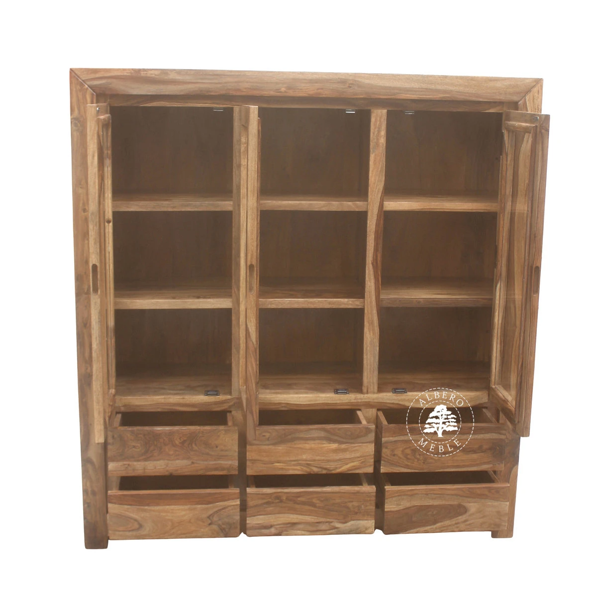 Nowoczesna Drewniana Witryna z Szufladami