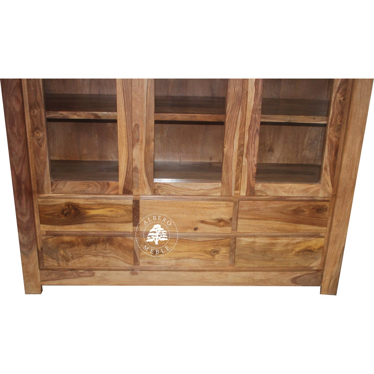 Nowoczesna Drewniana Witryna na Wymiar z Szufladami