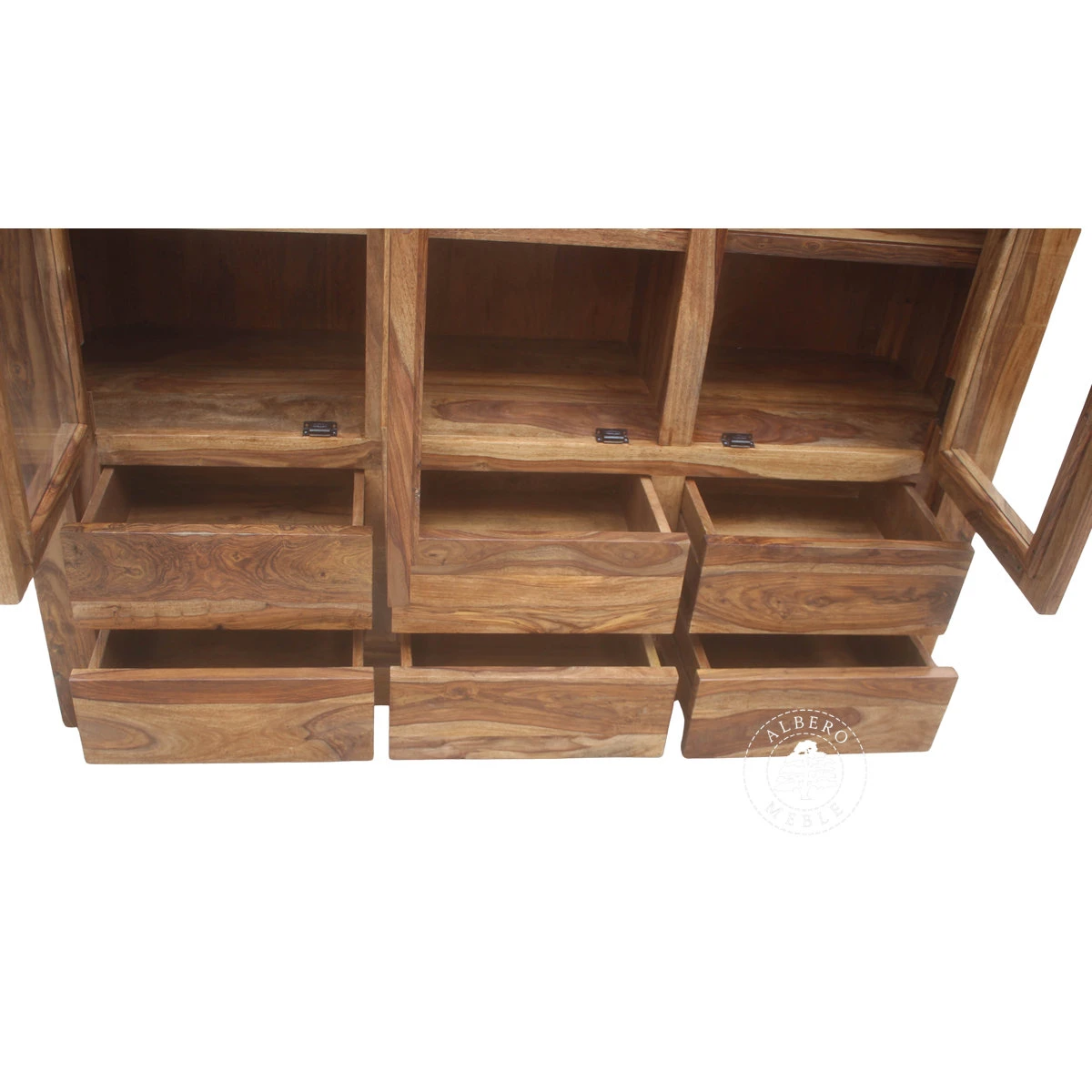 Nowoczesna Drewniana Witryna z Szufladami