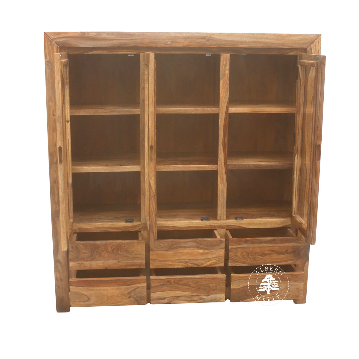 Nowoczesna Drewniana Witryna z Szufladami