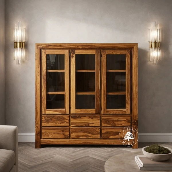 Nowoczesna Drewniana Witryna z Szufladami