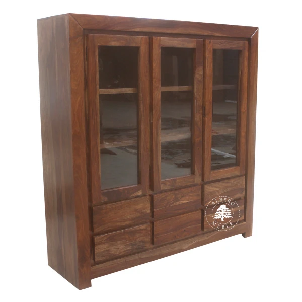 Nowoczesna Drewniana Witryna na Wymiar z Szufladami