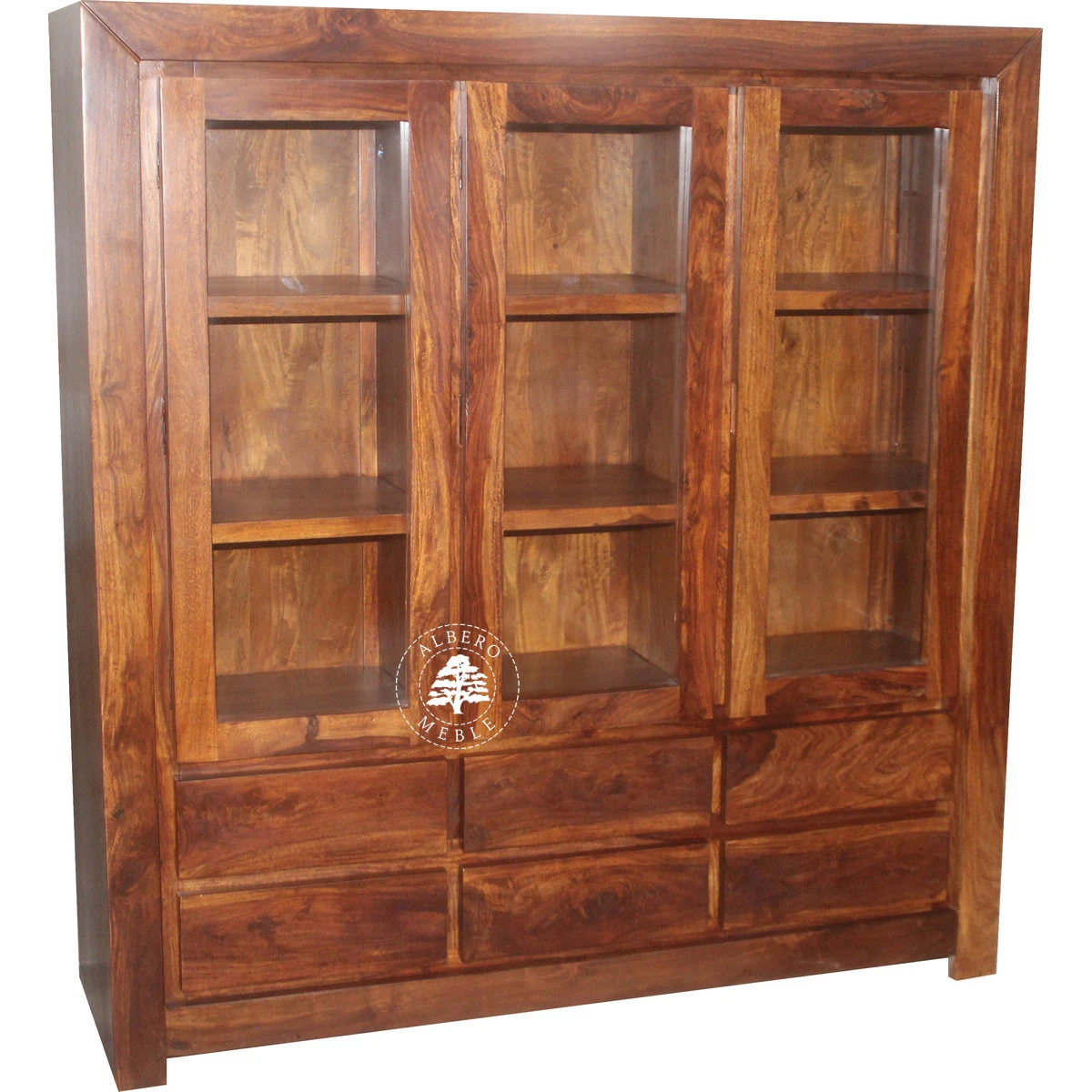 Nowoczesna Drewniana Witryna na Wymiar z Szufladami