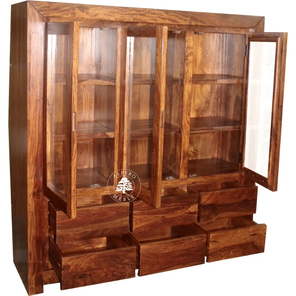 Nowoczesna Drewniana Witryna z Szufladami