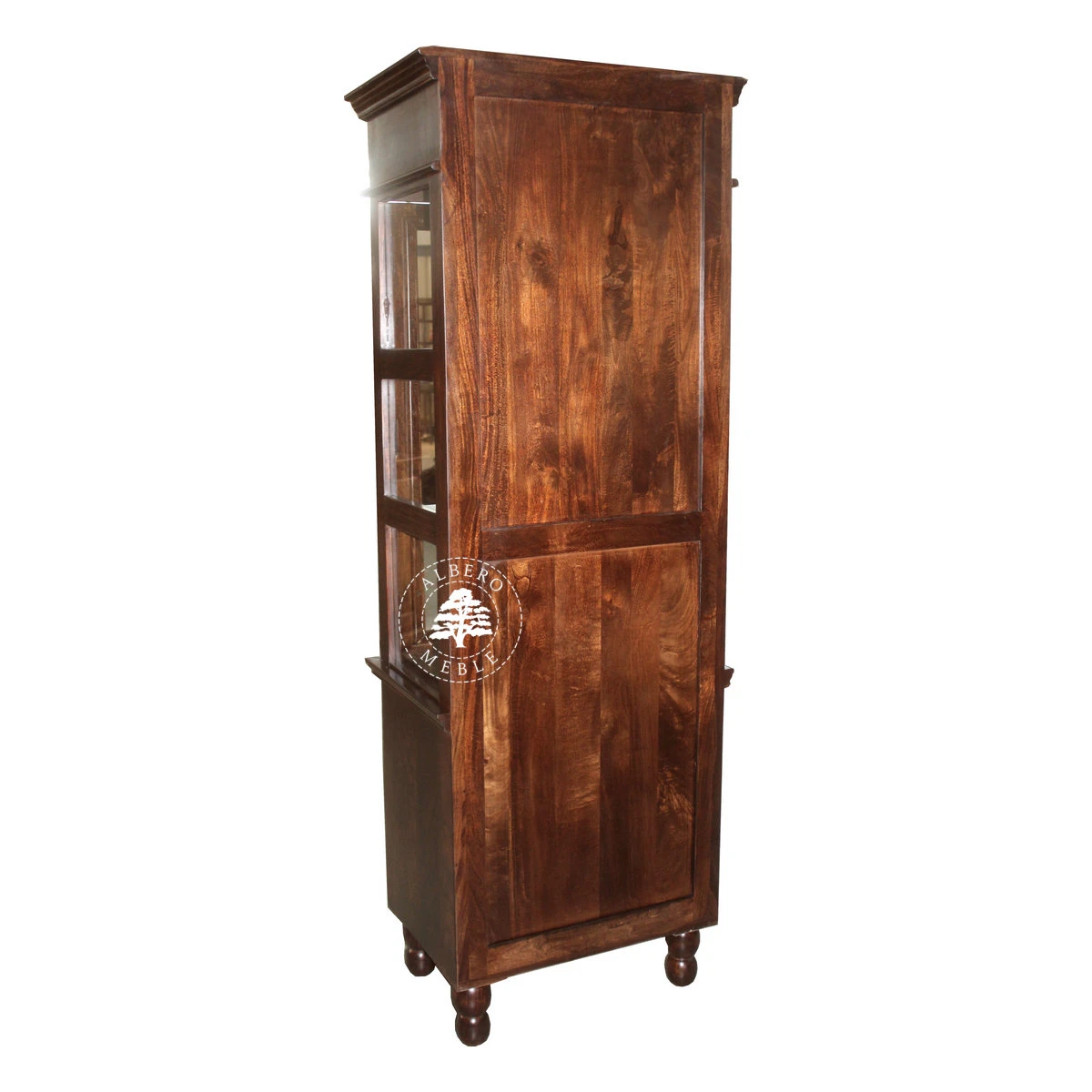 Witryna Drewniana Ręcznie Rzeźbiona na Nóżkach