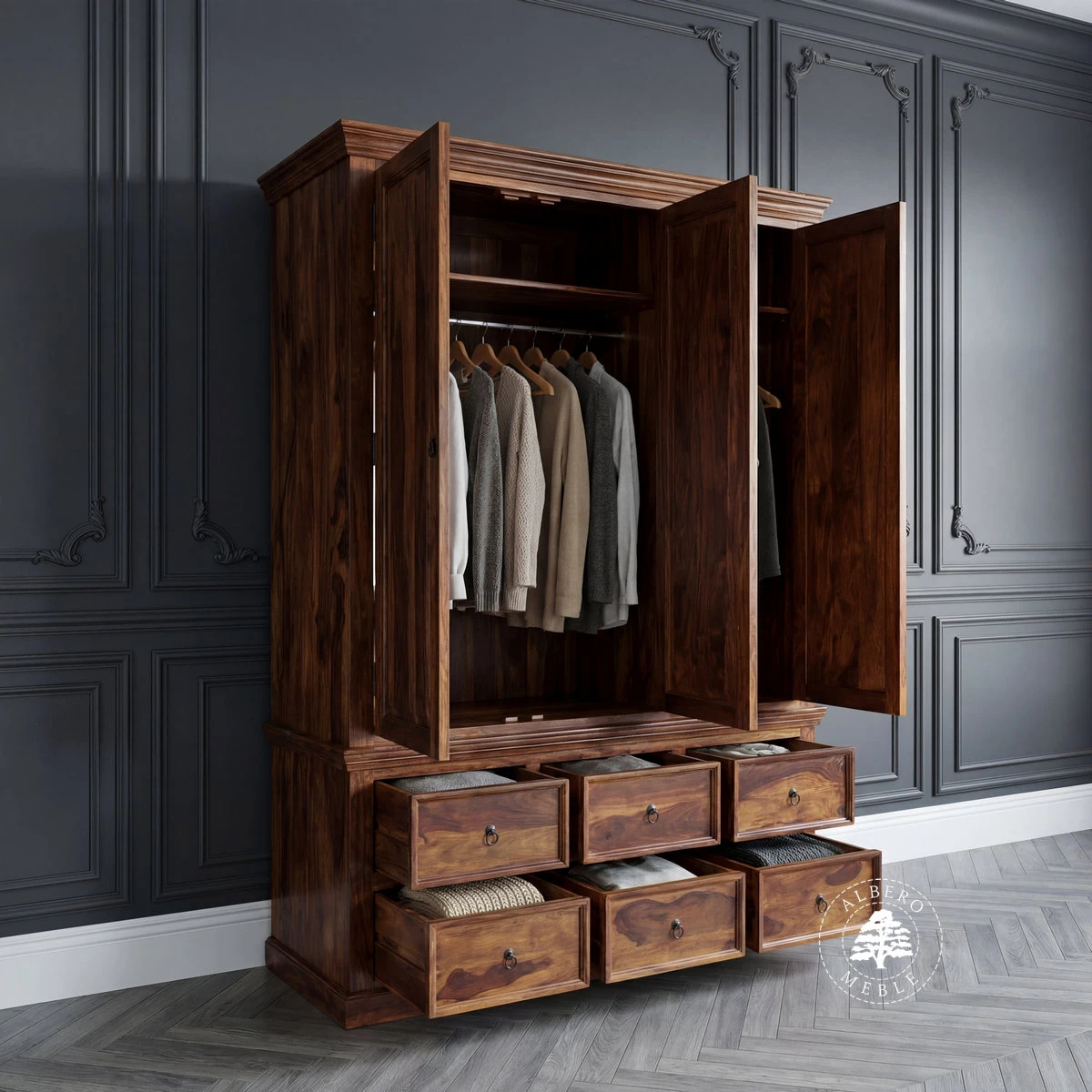 Szafa Drewniana w Klasycznym Stylu