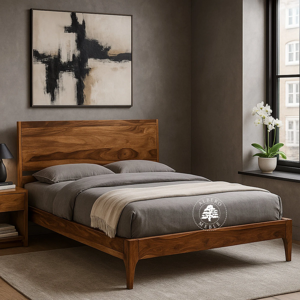 Łóżko CITY z litego drewna naturalnego