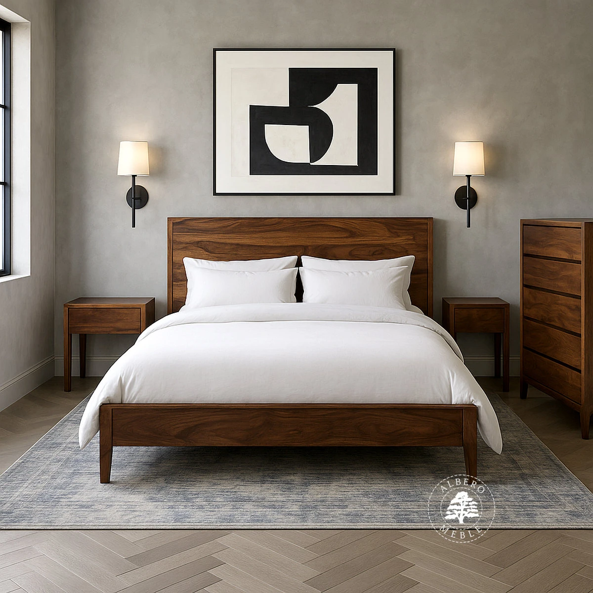 Łóżko CITY z litego drewna naturalnego