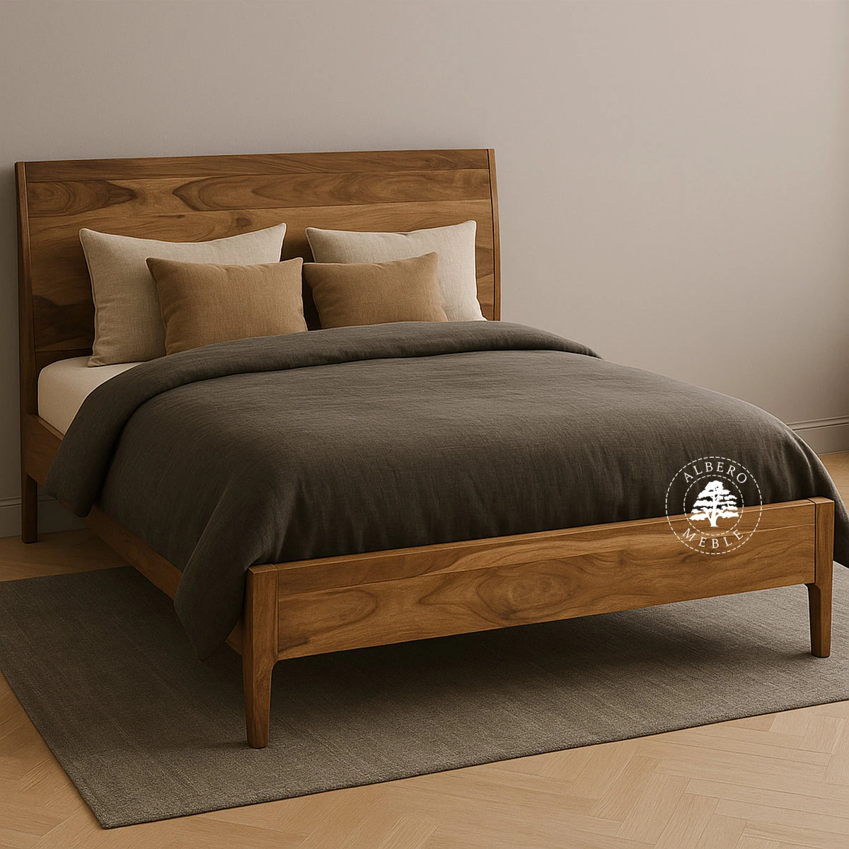 Łóżko CITY z litego drewna naturalnego