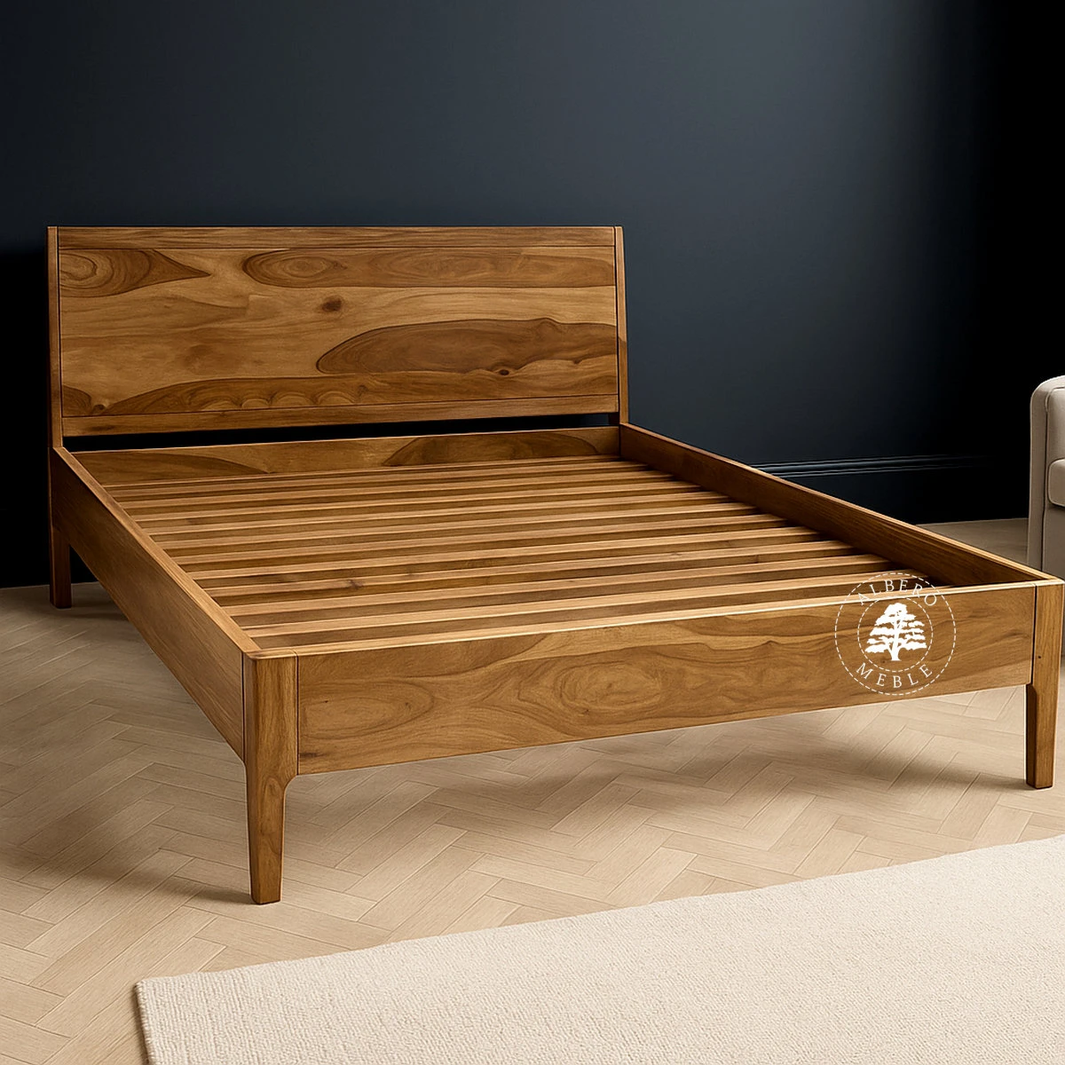 Łóżko CITY z litego drewna naturalnego