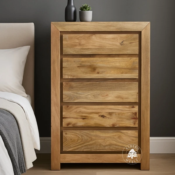 Nowoczesna Komoda z szufladami z drewna mango