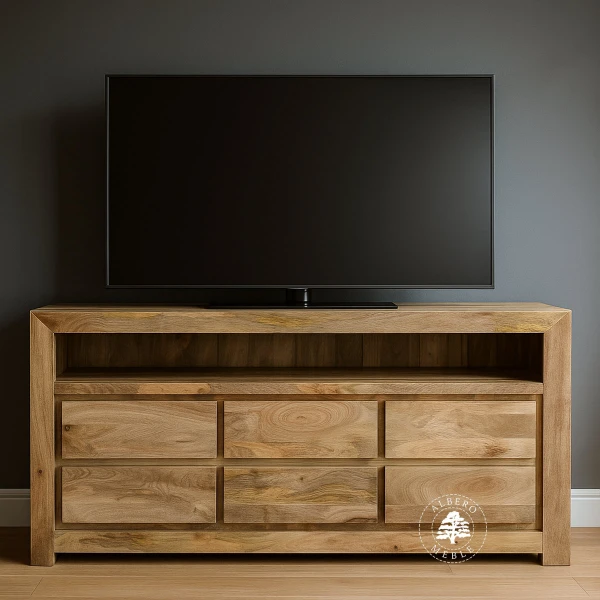 Komoda RTV z drewna mangowca