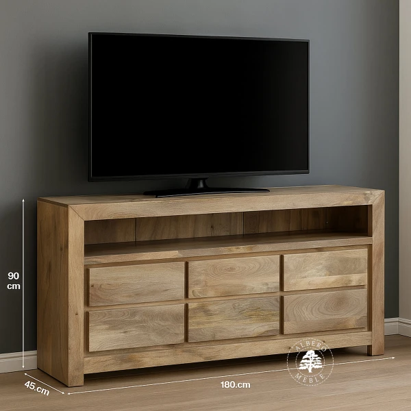 Komoda RTV z drewna mangowca