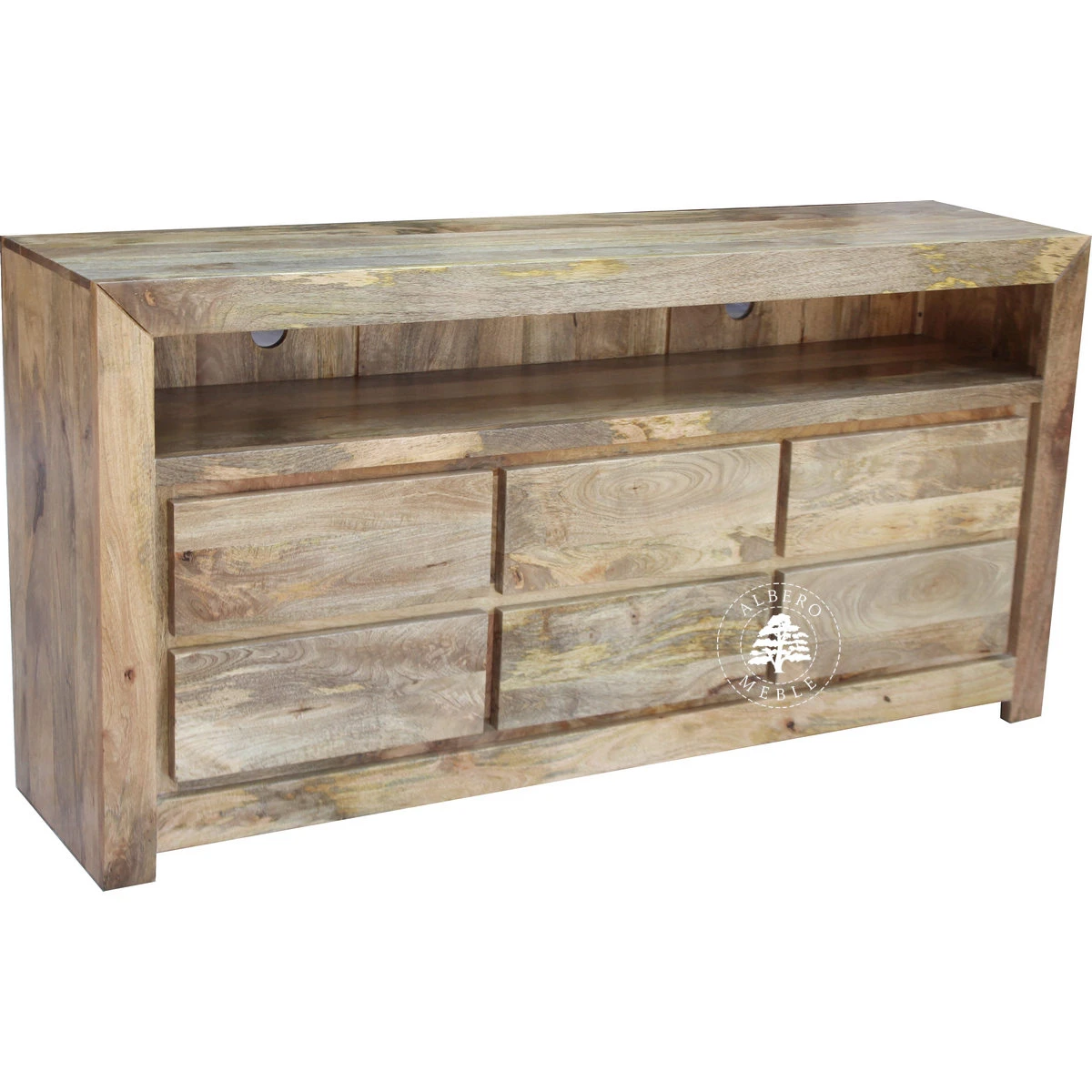 Komoda RTV z drewna mangowca