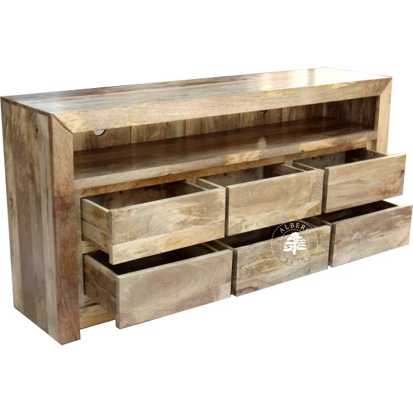 Komoda RTV z drewna mangowca